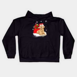 Christmas Santa Golden Retriever Kids Hoodie